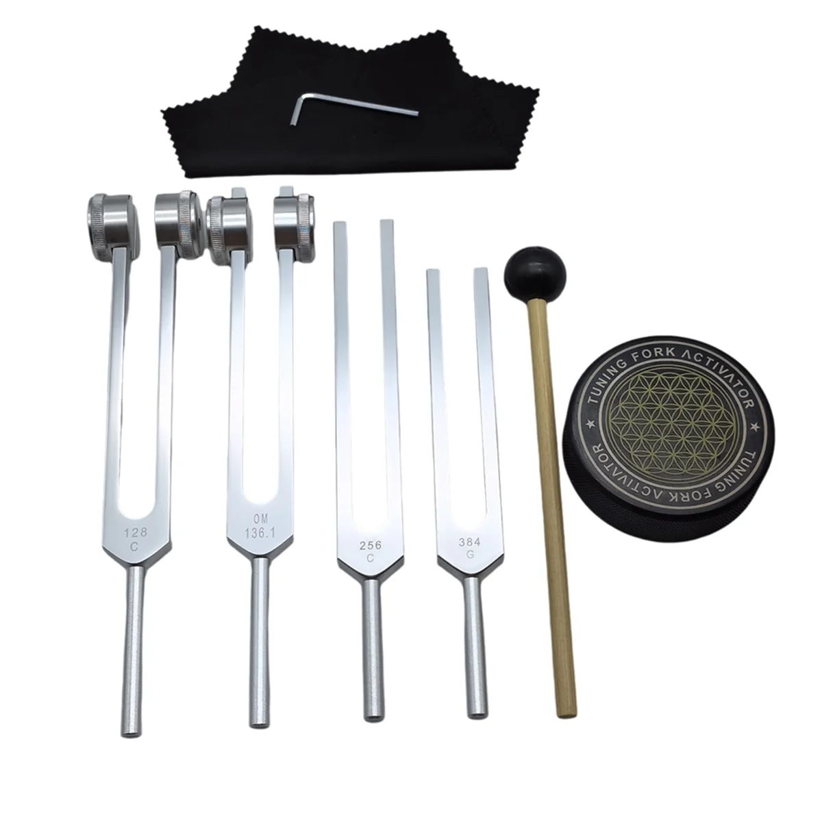 Das Anfänger-Klangbad-Kit — 4 Gabeln + Aktivator-Puck