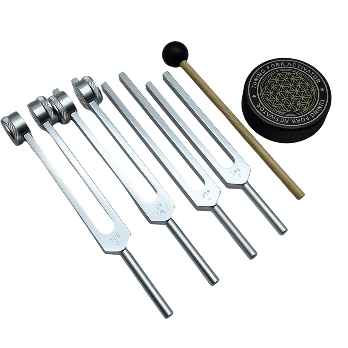 Das Anfänger-Klangbad-Kit — 4 Gabeln + Aktivator-Puck