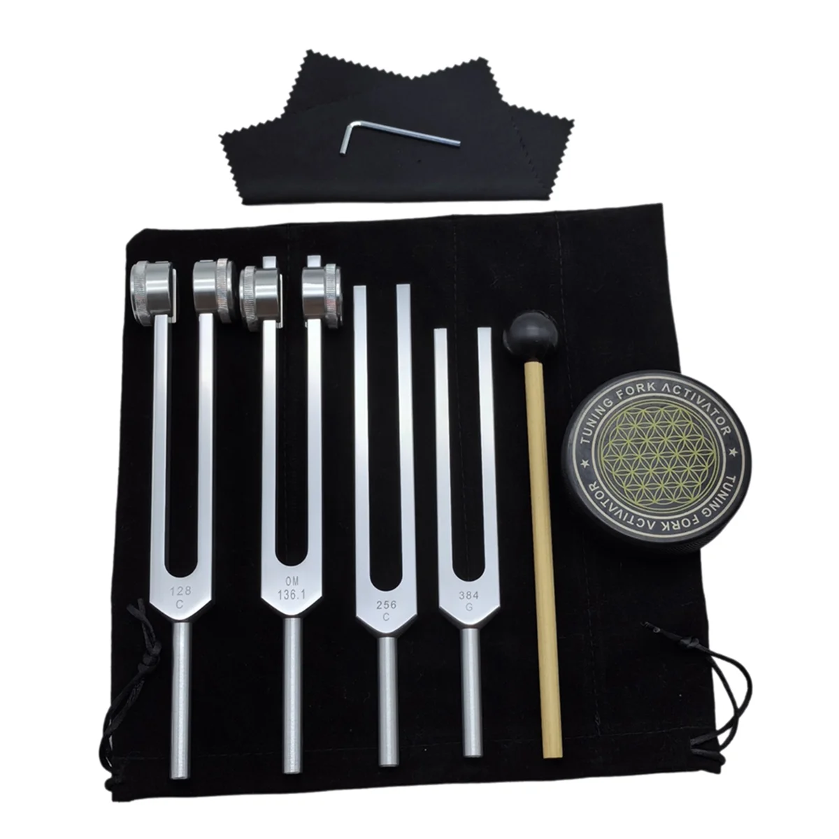 Das Anfänger-Klangbad-Kit — 4 Gabeln + Aktivator-Puck