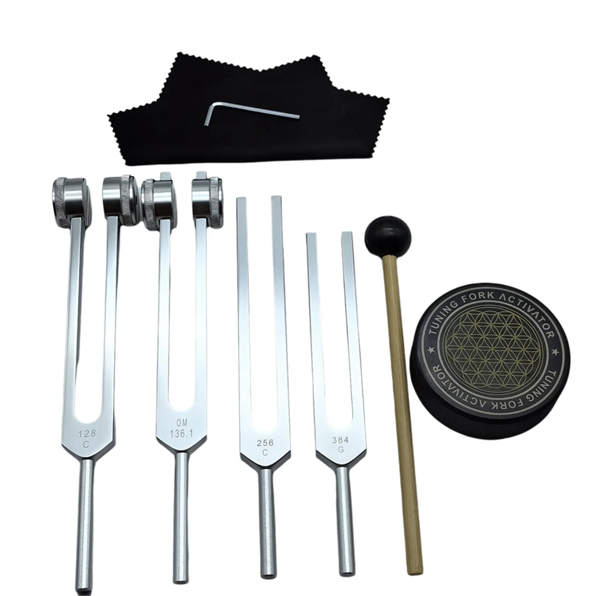 Das Anfänger-Klangbad-Kit — 4 Gabeln + Aktivator-Puck