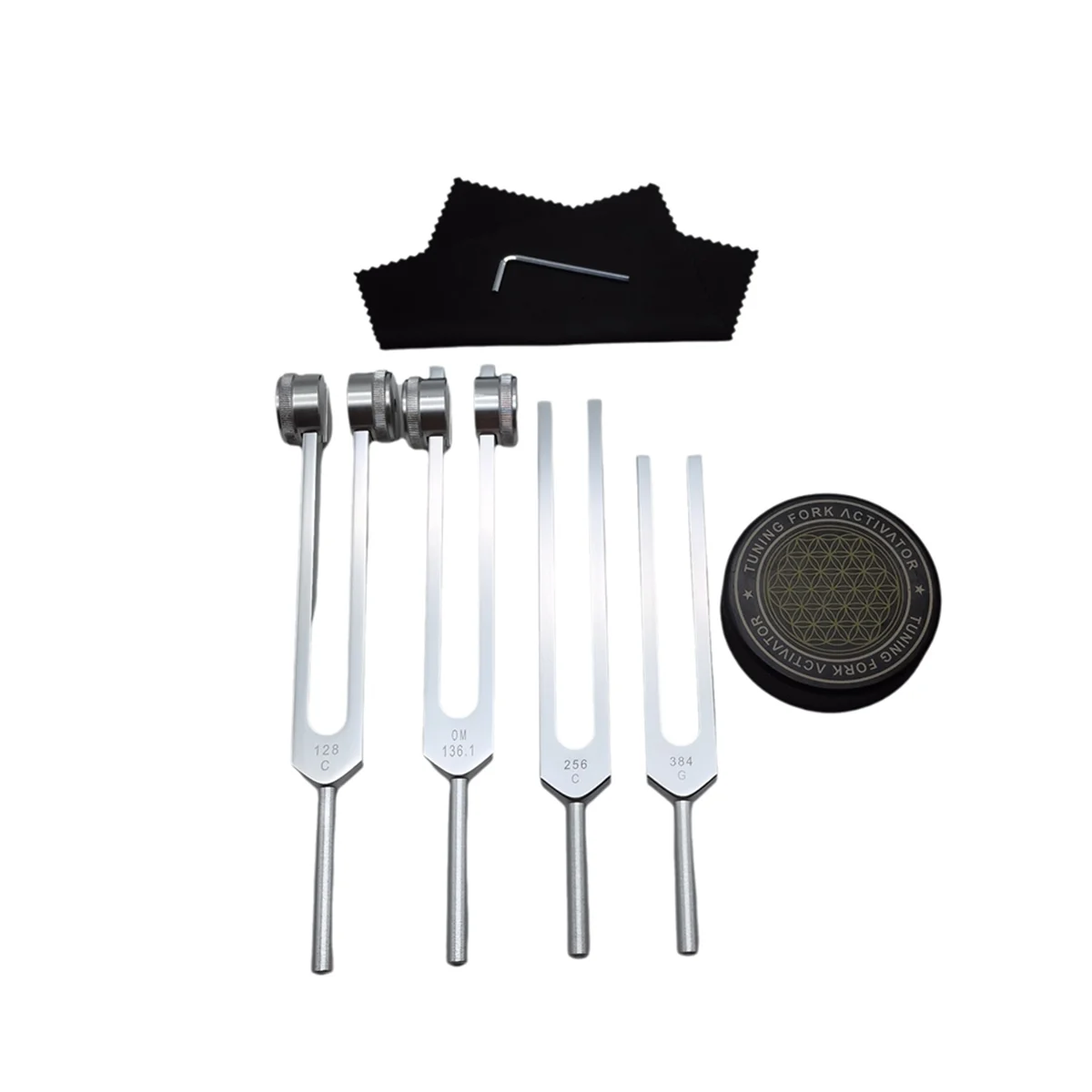 Das Anfänger-Klangbad-Kit — 4 Gabeln + Aktivator-Puck