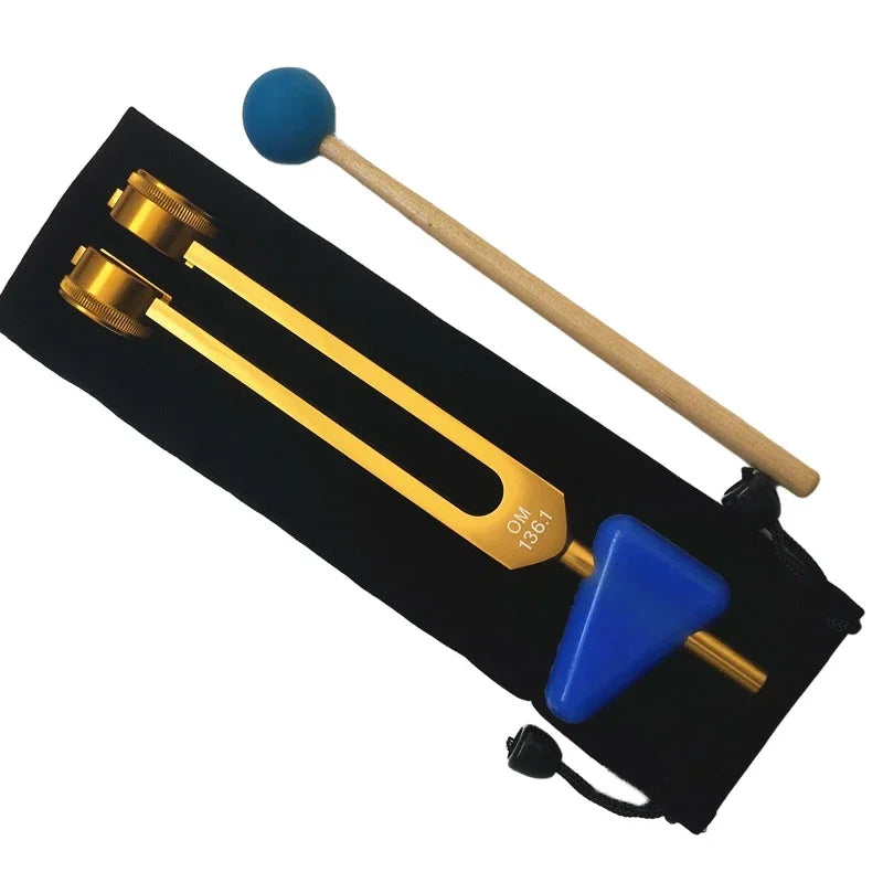 136.1 Hz fork — gold finish detail